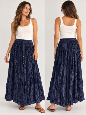 Vintage Just Class Skirt Velvet Pheasant  Western Boho Blue Purple NWT New XL